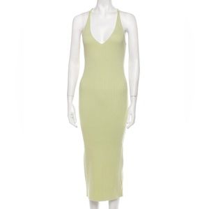 Reformation Jeans Light Green, Ribbed Midi Dress